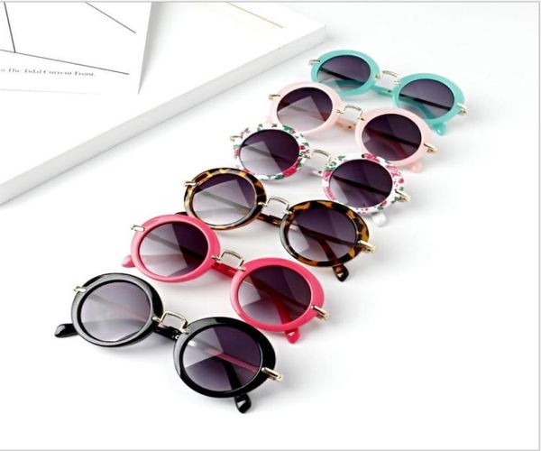 

kids retro sun shades infant goggles eyeglasses sunglass boys girls children round sunglasses eyewear 6 color6289679, Blue