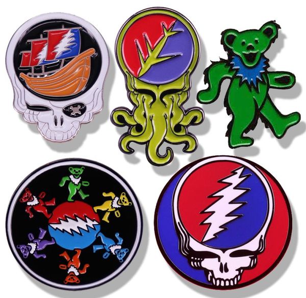 

grateful dead brooch steal your face dancing bears enamel pin brooches metal badges lapel pins jacket jewelry accessories gifts9402816, Blue