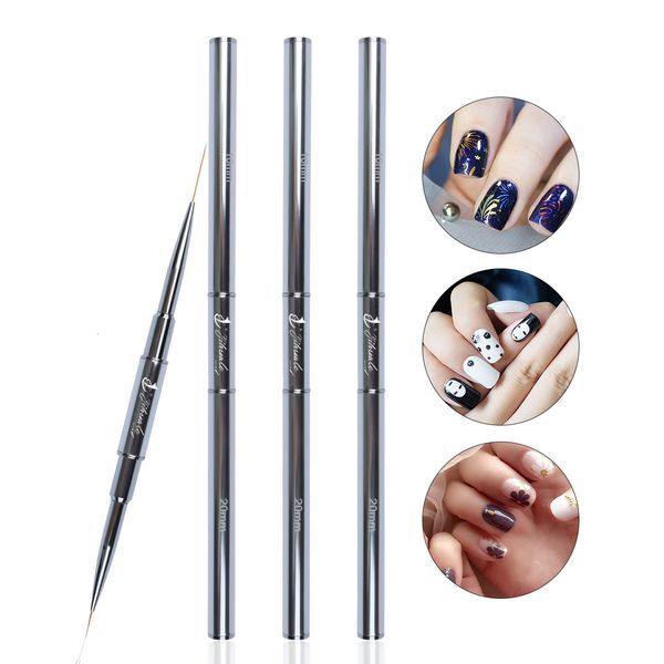 

nail brushes eval liner brush for nails dual end french stripe flower manicure line paintting pen uv gel 230704, Yellow