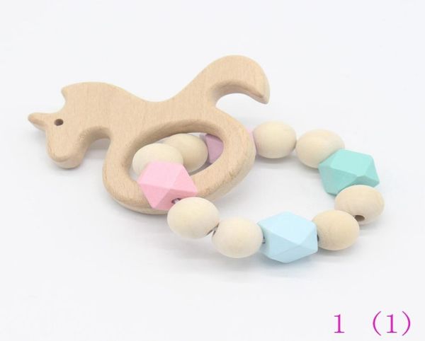 

baby wooden teether silicone beads nursing bracelets teething wood rattles toys baby teether bracelets nursing toys gift ye0223334125