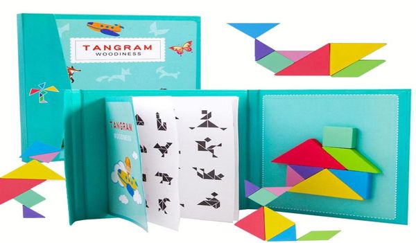 

new kids magnetic 3d puzzle jigsaw tangram thinking training game baby montessori learning educational wooden toys for children5500837