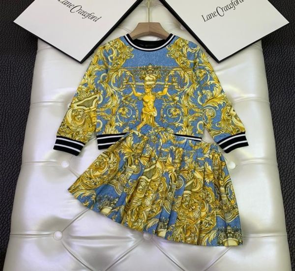 

kids clothing sets kids clothes girl sweatshirt sweaters skirt dress 2pcs sets 2jj35141198, White