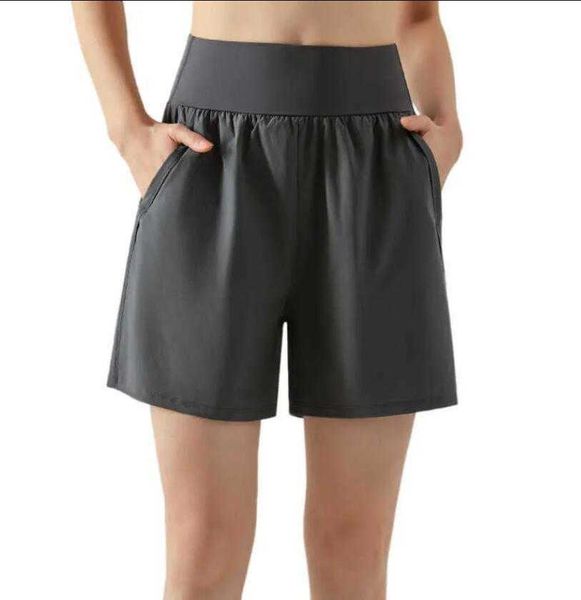 

l-476 wide waist tight yoga shorts for women's outerwear sports capris loose breathable casual bottoms pants, White;red