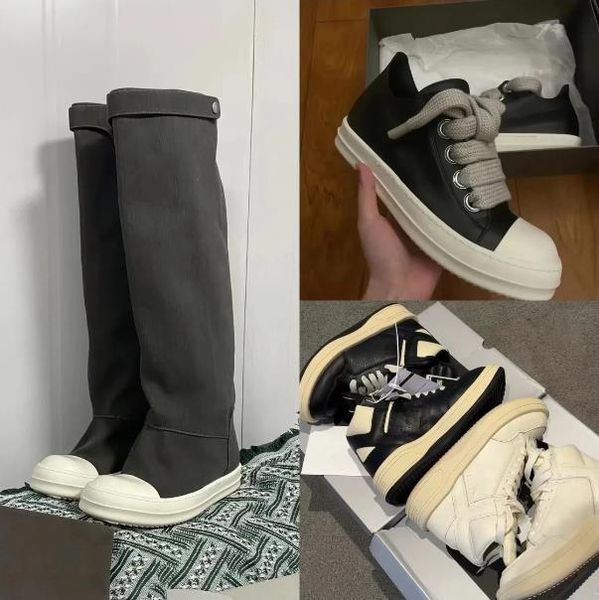 

rick canvas shoe sneakers fashion designer men women ro boots casual shoes high-quality fabric zip ankel boot fashion shoes size 35-45, Black