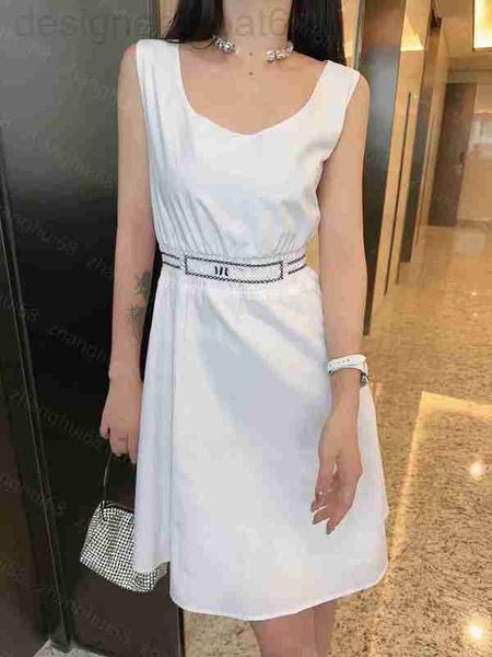 

basic & casual dresses designer 23ss summer dresses women dress womens clothing color contrast elastic embroidery sleeveless vest 9e39, Black;gray