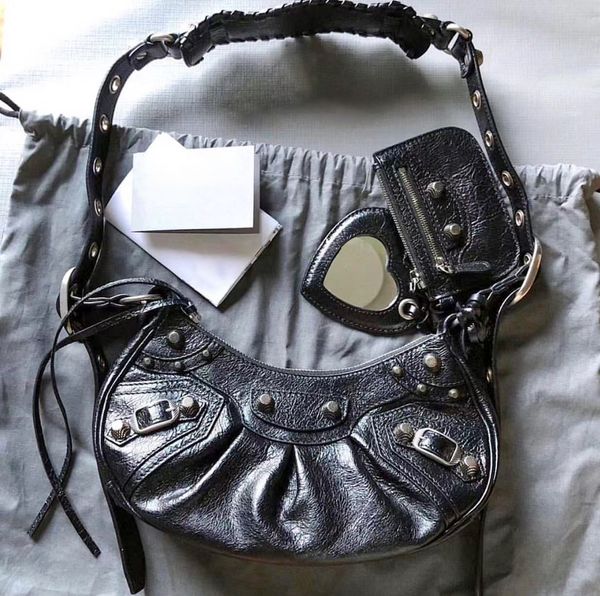 

luxury vintage motorcycle crossbody half moon bag mens designer le cagole handbags satchel underarm bags womens weekend with rivet tote bran