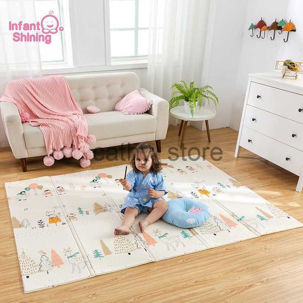 

mats infant shining baby mat portable foldable baby climbing pad 180x200x1cm baby play mat foam pad tasteless parlor game blanket x0704