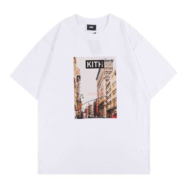 

designer fashion clothing tees tshirts kith soho vintage tee new york street p short sleeve t-shirt cotton streetwear sportswear rock hip h, White;black