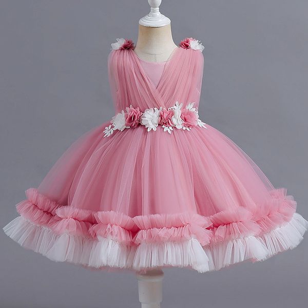 

5 colors baby dress girl's dresses summer clothes baby girl beach dresses casual fashion print cute bow flower princess dress newborn c, Red;yellow