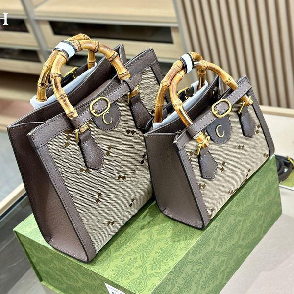 

canvas square bag handbag shoulder crossbody bag metallic letter bamboo joint handle genuine leather edging leather shoulder straps removabl
