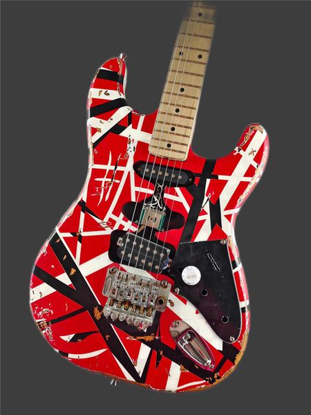 

st electric guitar, alder body, red stripe, matte, 5150, used guitar, quick package