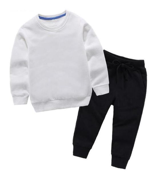 

clothing sets boys and girls clothes baby 23 years round neck suit 2 sportswear letter printing pattern 810t2299599, White