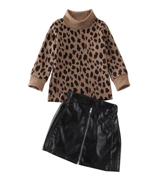 

15years toddler baby girl kid leopard sweater cortical mini skirt dress outfit y2008298488302, White
