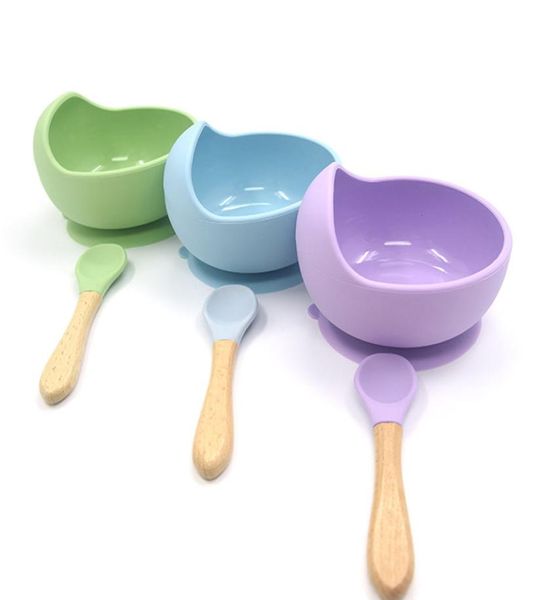 

baby silicone tableware strong sucker waterproog bowl spoon set children suction bowl baby food bowl baby feeding tableware3896487