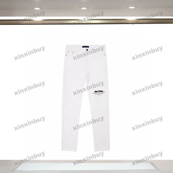 

xinxinbuy men women designer pant menswear letter printing cotton spring summer brown white black blue s-xl, Black;brown