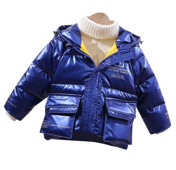 

2020 autumn and winter new midlength hooded disposable bright face fashion thickened down jacket for boys and girls 10119358947, Blue;gray