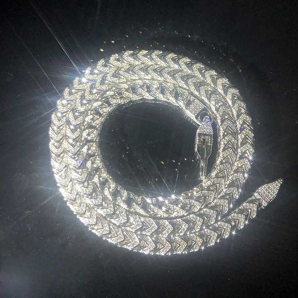 

unique design hip hop necklace 6mm 8mm wide 925 silver d/vvs moissanite link chain for rapper jewelry gift