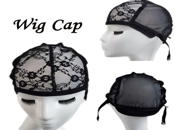 

adjustable lace wig cap for making wigs with adjustable strap on the back weaving cap size glueless wig caps hair net black6900806, Black;brown