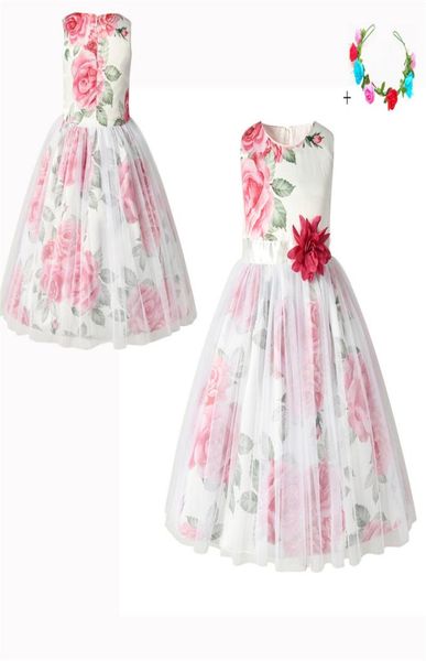 

new fashion girls party dresses cute baby casual dress rose printed butterflies bowknot dress 3d roses printed clothes girls2584492, Red;yellow