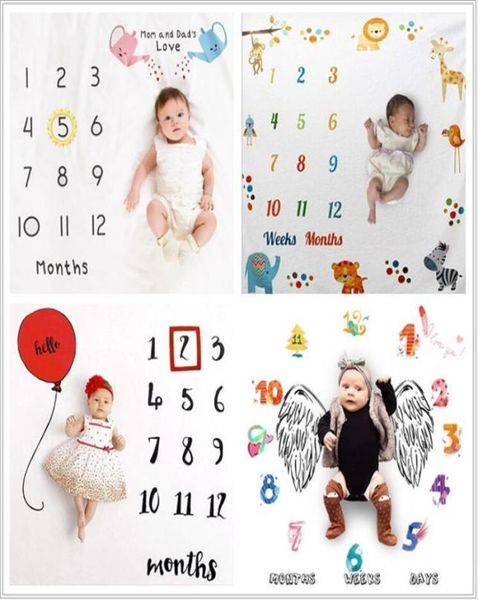 

newborn milestone blankets baby pography background circular blanket infant flower number swaddle letter swaddling wrap bedroom2515584