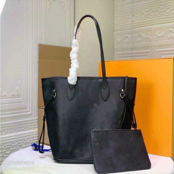 

fashion classic bags all-match genuine leather letter medium tote vintage messenger women handbags embossing shoulder bag