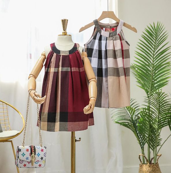 

desginer baby clothing2021 children039s new girls039 summer plaid dress vest skirt sleeveless girl039s middle and small c6683897, Red;yellow