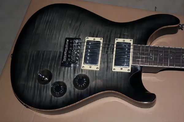 

classic style amber bird fretboard prs 513 black the edge gray electric guitar