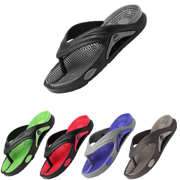 

slippers sell summer massage flip-flops men slippers beach sandals comfortable men casual shoes fashion men flip flops male footwear 230703, Black