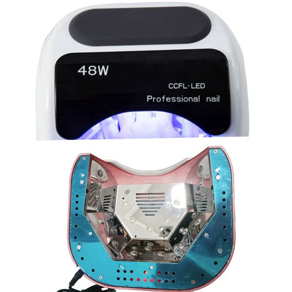 

nail dryers 48w ccfl led lamp with beads fan quick drying manicure light timing hand sensor fast fingernail uv gel oven 230704