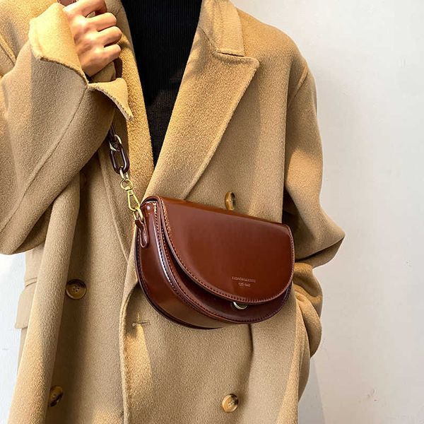 

new bag women's ins simple casual messenger bag fashion saddle bag