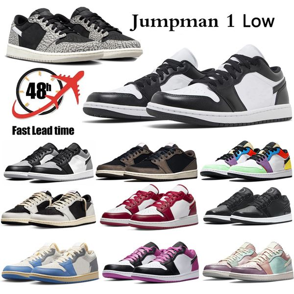 

2023 fashion low jumpman 1 1s mens basketball shoes black phantom university blue light smoke grey mocha paris midnight navy triple white wo