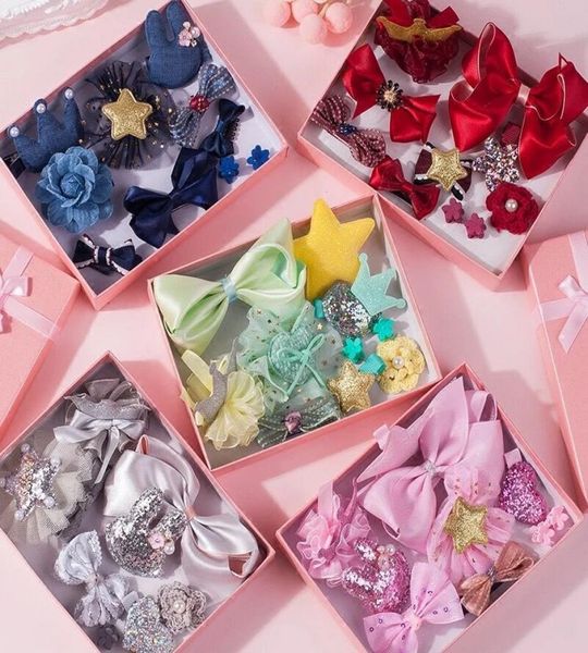 

10 pcsset baby headdress set girl headband baby supplies bow knot hairpin hair accessories hair rope headwear hair clip crown m961396913, Slivery;white