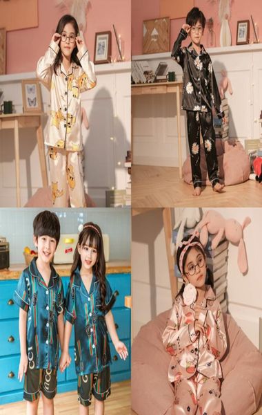 

flower printed sleepwear womens couple pajamas pijamas women satin pyjama woman home wear silk pyjama set home suit big size drops5965511, Blue;red