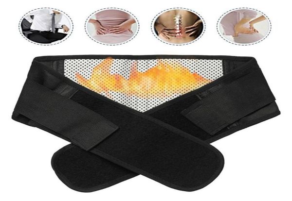 

magnetic heat waist back support brace belt lumbar lower waist double adjust pain relief lumbar belt for men women8399158, Black;gray