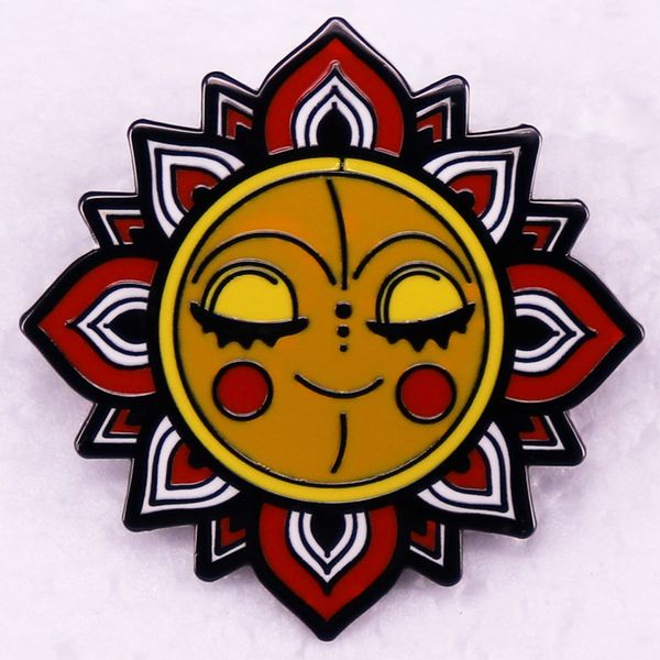

sun brooch cute anime movies games hard enamel pins collect cartoon brooch backpack hat bag collar lapel badges, Blue