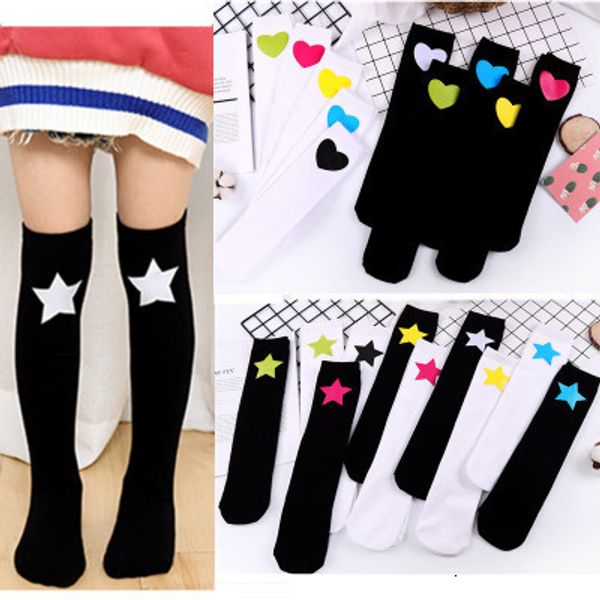 

kids socks knee high girls boys football stripes cotton sports school white skate children baby long tube leg warm 230704, Pink;yellow