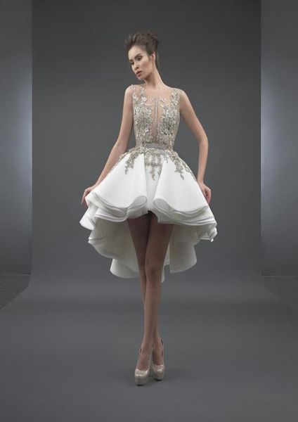 

white 2019 elegant cocktail dresses aline scoop short front long back appliques lace party plus size homecoming dresses vestido d7315927, Blue;pink