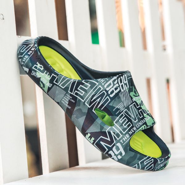 

slippers summer men slippers outdoor sandals man shoes light soft eva beach slides men slipper slip-on leisure shoes flip-flops 230703, Black