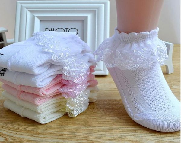 

breathable cotton lace ruffle princess mesh socks children ankle short sock white pink yellow baby girls kids toddler1436496