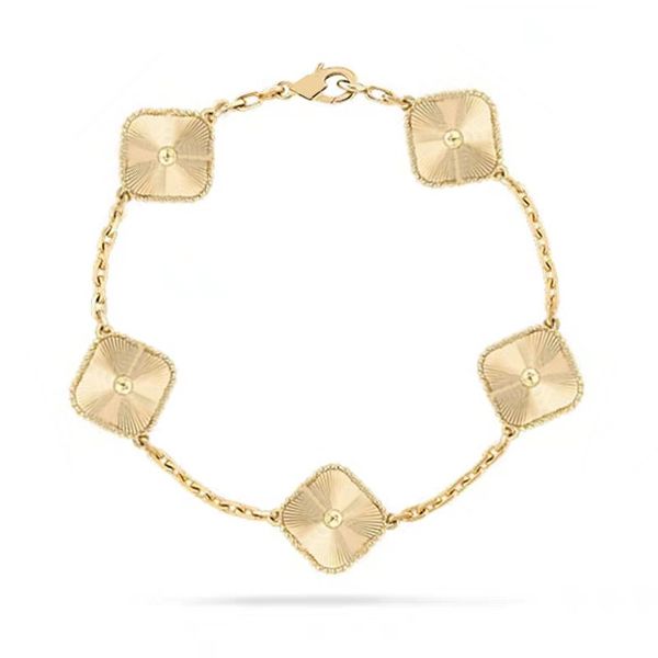 

designer bracelet clover bracelet charm bracelets love bangle gold silver diamond link chain flower bracelets women designer jewelry gift fo, Golden;silver