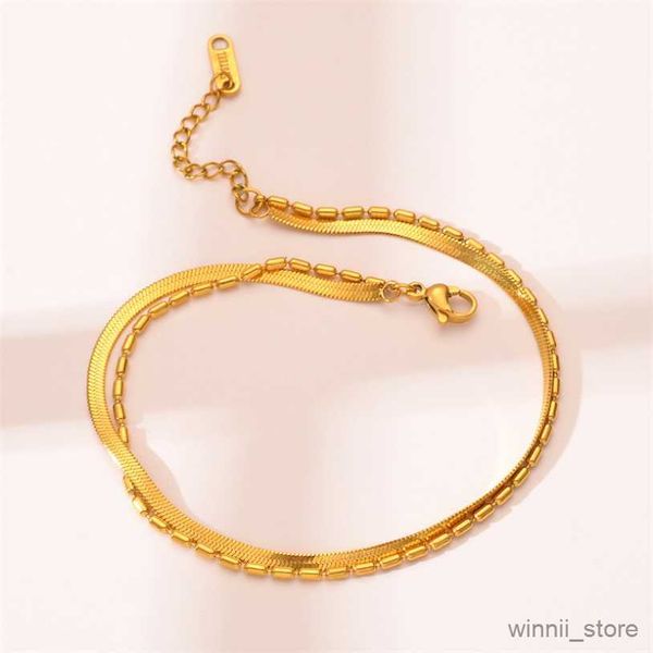 

charm bracelets stainless steel fashion upscale jewelry layer minimalism charm snake chain bracelets for women r230704, Golden;silver