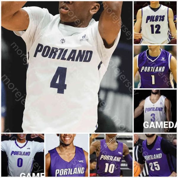 

custom pilots portland basketball jersey ncaa college ray scott tyler robertson moses wood chris austin mike meadows chika nduka jack, Black