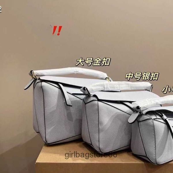 

one designer puzzle spain geometric bags girl loewsbag colored lady bag leather two-layer portable cowhide caramel shoulder crossbody women&