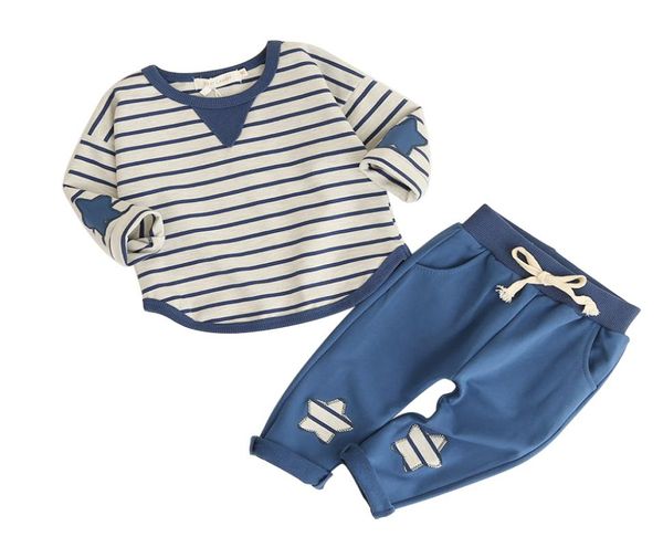 

spring autumn baby boys clothing sets baby clothes baby boys clothes stripe shirt pants infant garment4574722, White