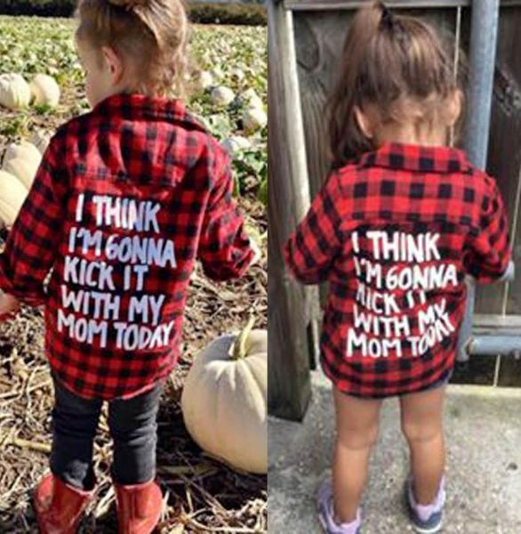 

2018 spring baby boys girls long sleeve shirt plaids red black checks blouse cotton clothes outfit 15y kids children shirt2462904, White;black