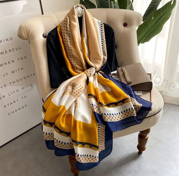 

c-chiffon scarf silk scarfs head scarf designer headband shawl black character letter large scarves fashion 180x90cm, Blue;gray