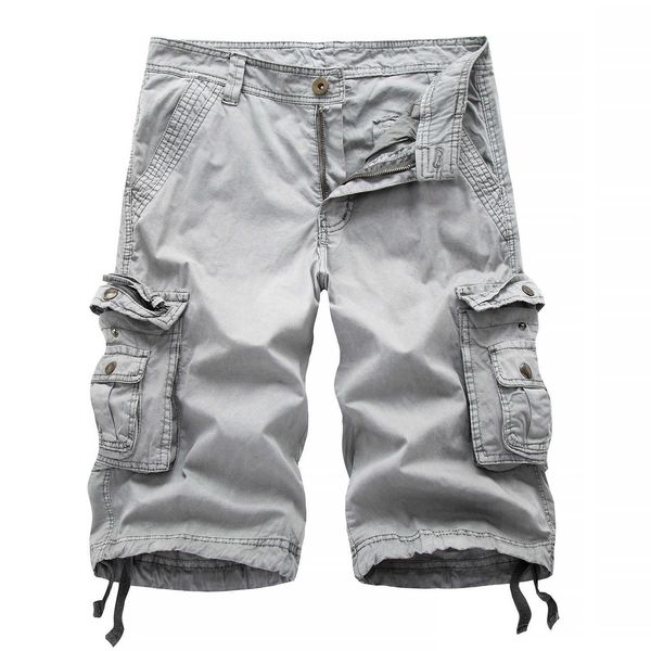 

summer new men's large work shorts casual beach pants loose 5-point breeches, White;black
