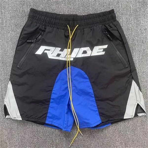

rhude shorts designers mens basketball short pants shirt luxurys summer beach letter mesh street fashion sweatpants 4cr6, White;black