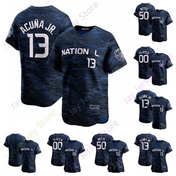 

2023 asg jersey freddie an nolan arenado ronald acuna jr. mookie betts clayton kershaw strider albies alonso olson riley soto swanson castel, Blue;black