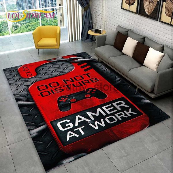 

mats 3d cartoon game gamer gamepad area rug large carpet rug for living room kids bedroom sofa doormat decor child non-slip floor mat x0704